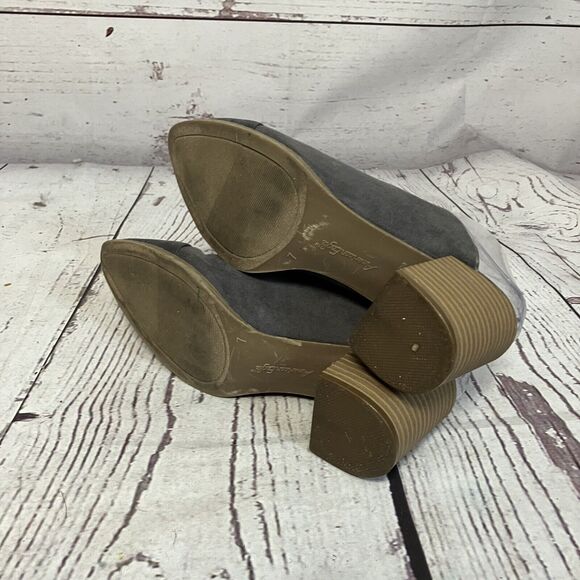 American Eagle Shoes Womens‎ 7 Gray Mule Suede Open Back Clog Block Heel - Picture 7 of 10